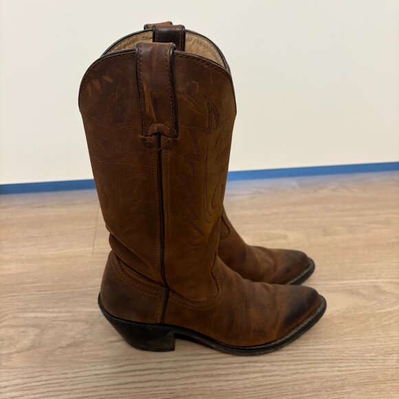 Durango Brown Leather Western Cowboy Boots - Picture 3 of 9